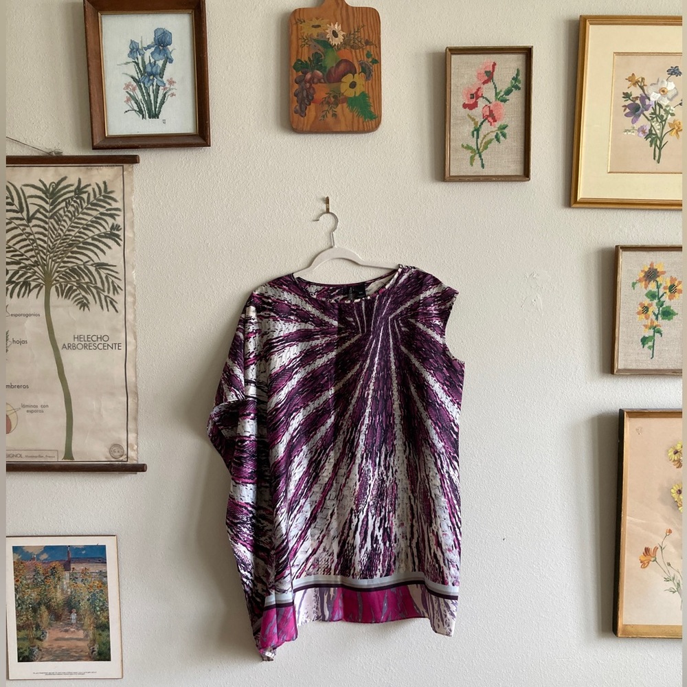 Silky pink snake skin one sleeve mini dress